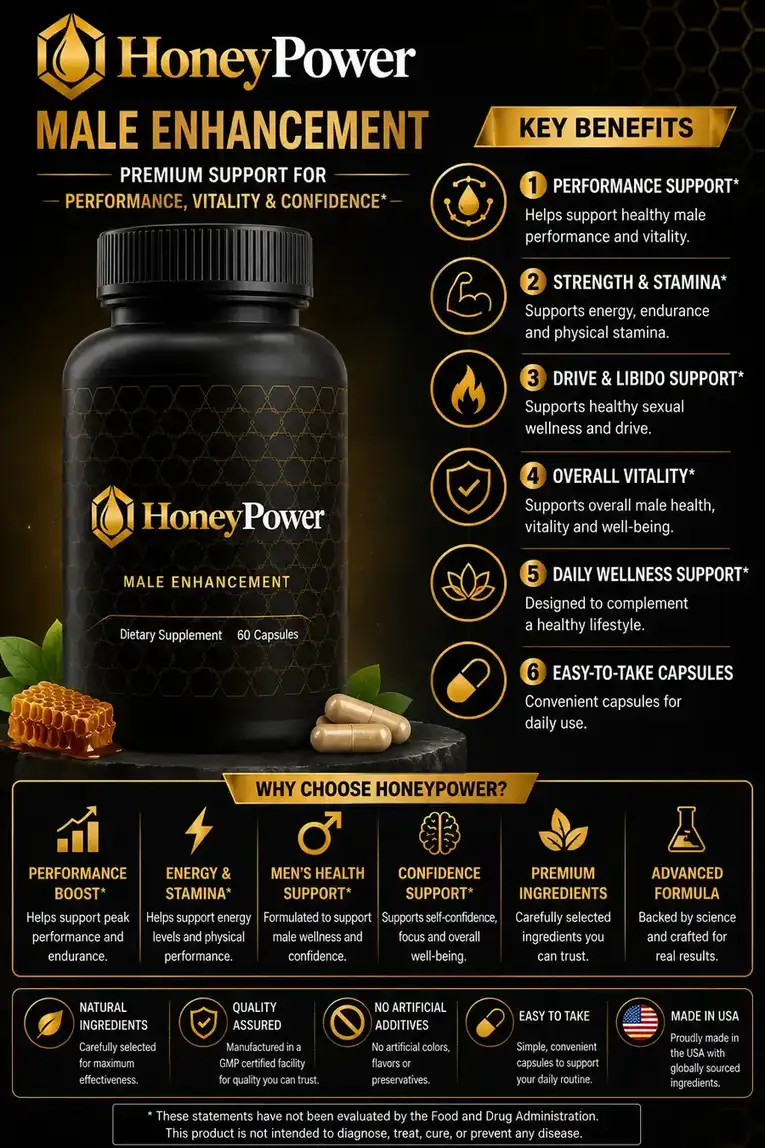 The seller's HoneyPower benefits sheet, listing six support lines, a reasons row and five badges