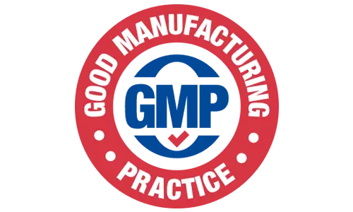Good Manufacturing Practice certified facility seal
